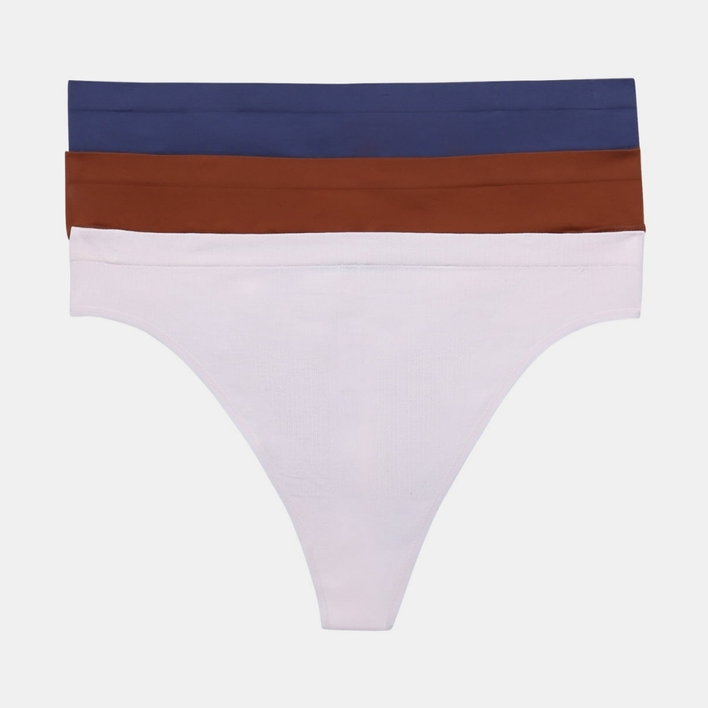 Joyspun Women's Seamless Thong Panties, 3-Pack